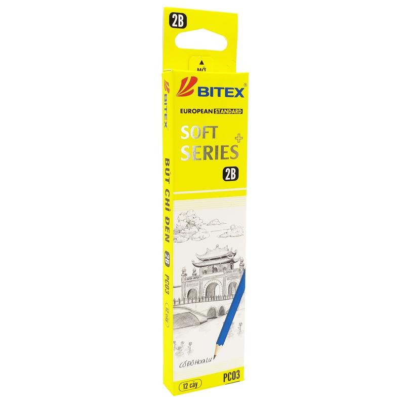 Hộp 12 Bút Chì Gỗ 2B Soft Series Plus - Bitex PC03