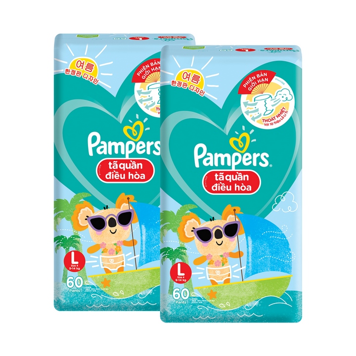 Combo 2 Tã Quần Pampers L60 (9-14KG)