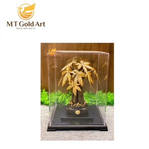 Cây kim ngân dát vàng MT Gold Art M03(40x30x30cm)- Hàng chính hãng, quà tặng dành cho sếp, khách hàng, đối tác