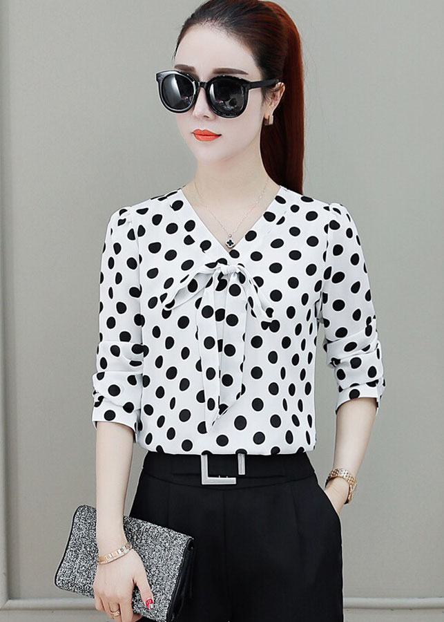 Áo sơ min phối bi phong cách hàn  - A4802