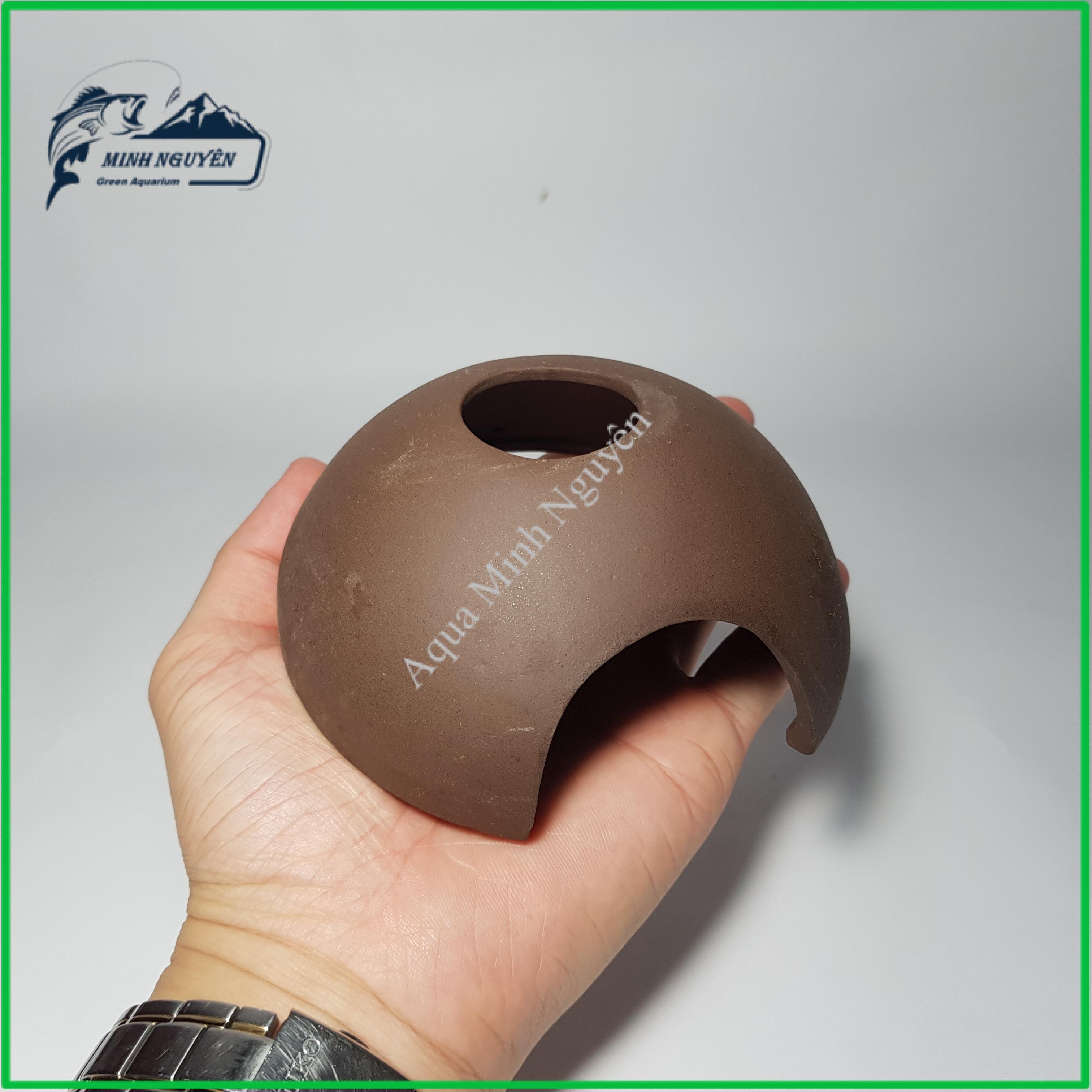 Hang Tép Hình Mũ Khuyết - Đồ chơi tép Hang Tép bằng gốm trang trí bể tép cảnh cá cảnh thủy sinh cao cấp