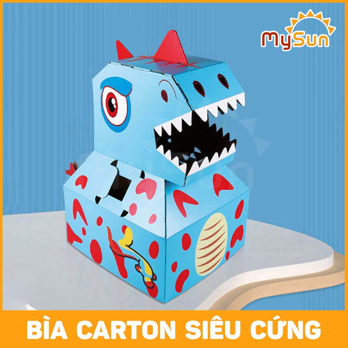 Đồ chơi lắp ráp, ghép khủng long cho bé hóa trang bằng bìa carton MySun