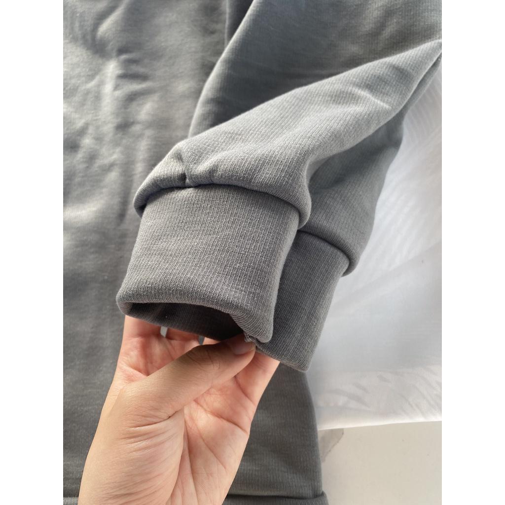 Áo hoodie nỉ trơn màu xám chuột FFSTORE mũ 2 lớp, form rộng, vải dày dặn siêu rẻ phù hợp cho cả nam và nữ
