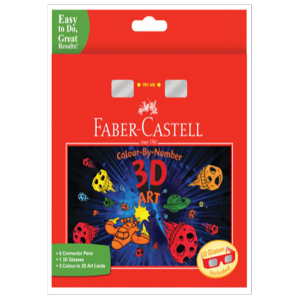 Bộ Tranh 3D Tô Màu Bằng Số + Kiếng 3D Faber Castell