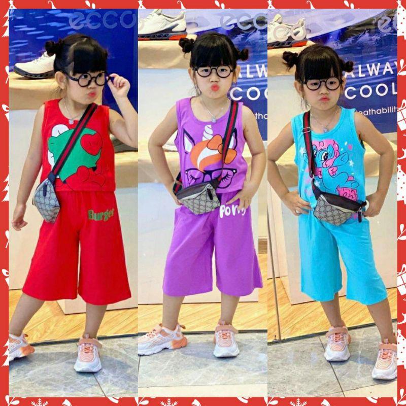 Bộ áo croptop quần lửng ống rộng siêu cưng - Đồ bộ trẻ em