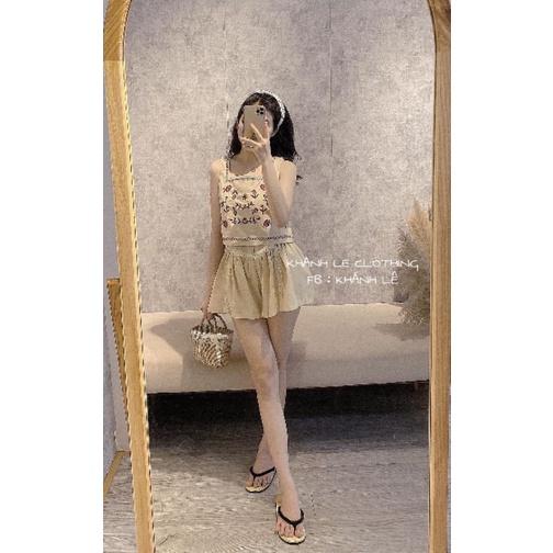 Sét đũi 2 dây cổ vuông phối ren