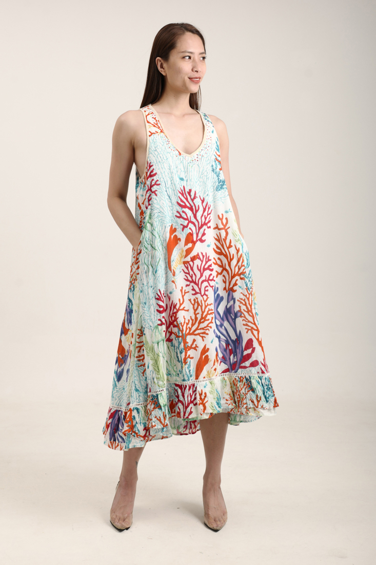Maxi Cotton Đính Hạt Cao Cấp Isla Bonita IB28244-PR