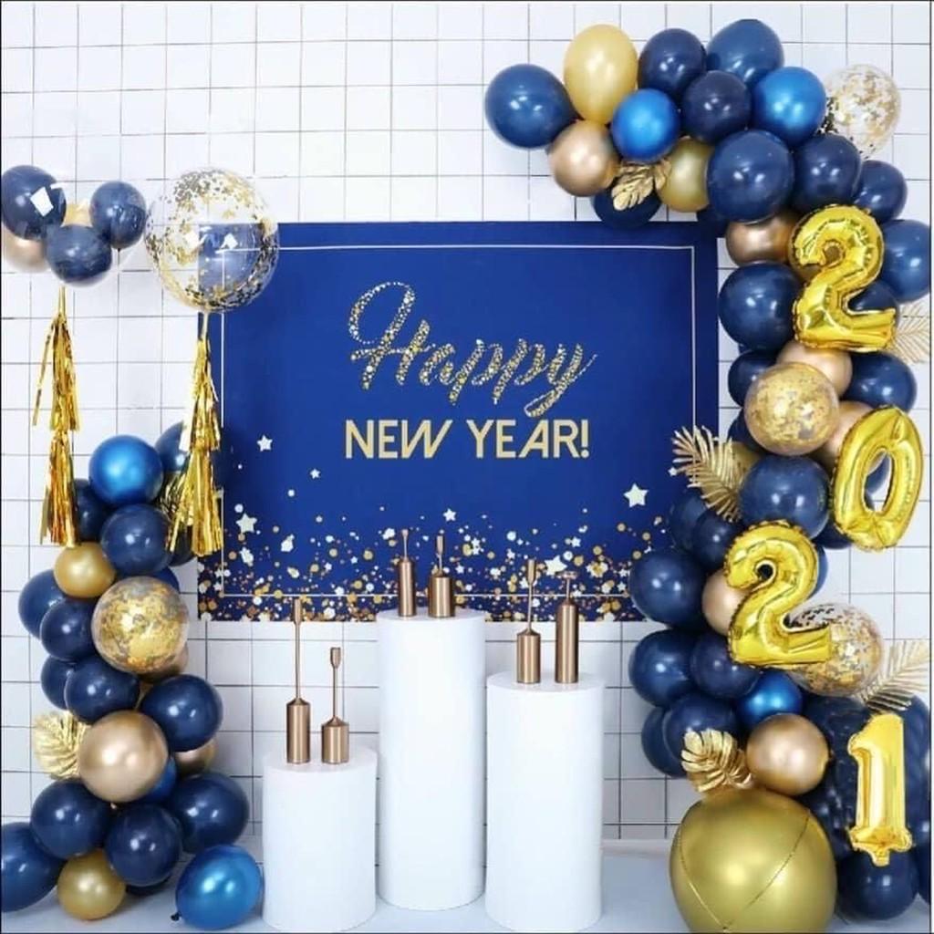 Set trang trí tết 2022, tất niên, year end party, chúc mừng năm mới bằng bong bóng