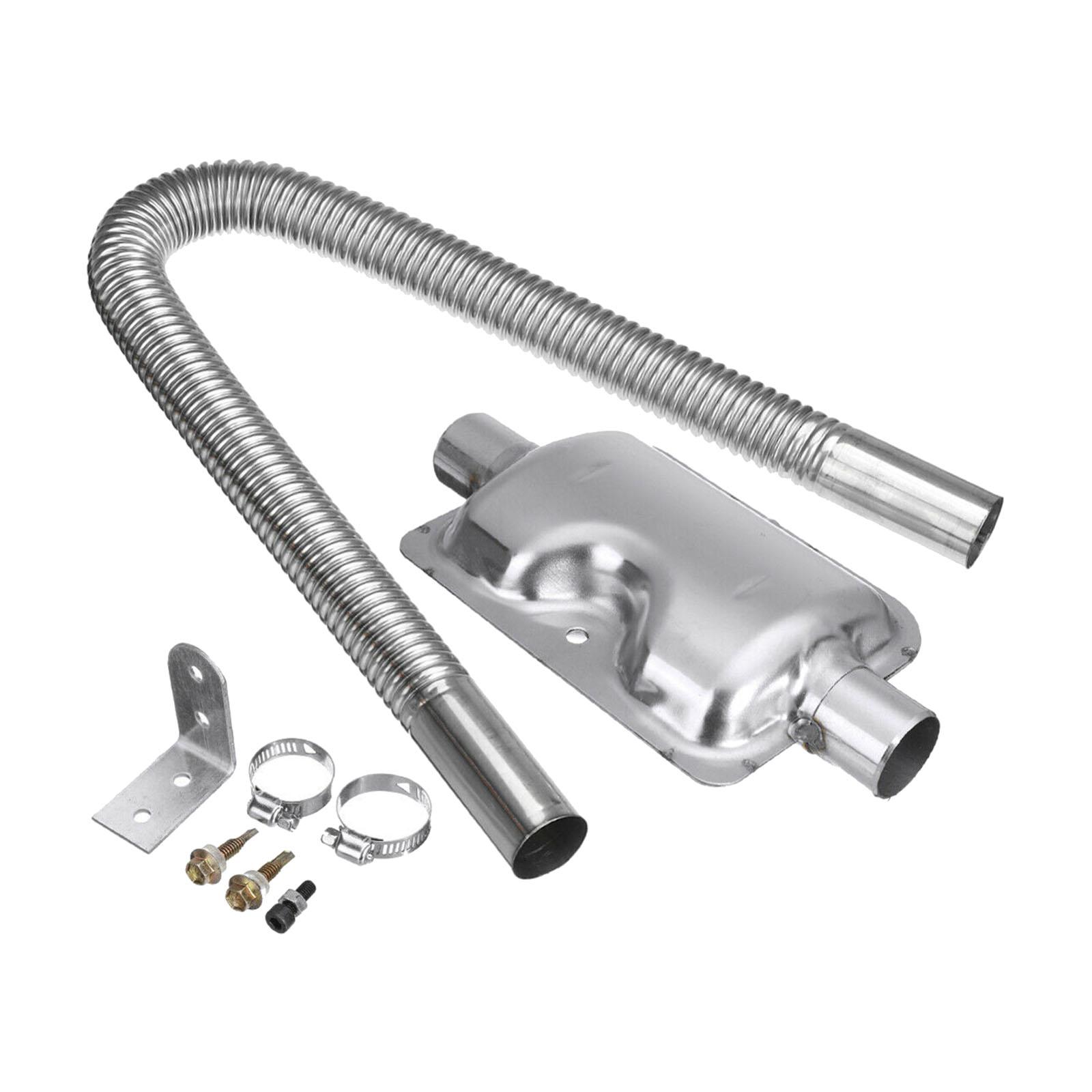 24" Length Car Exhaust Pipe Silencer Muffler Kit Bracket Screws for