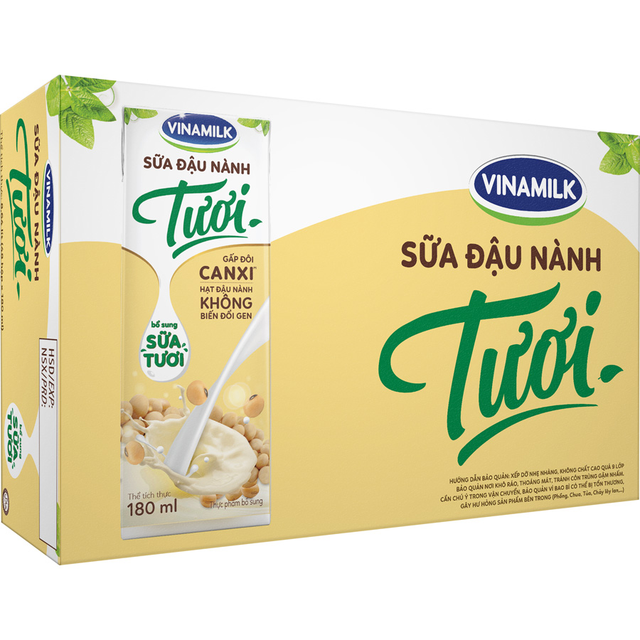 Thùng 48 Hộp Sữa đậu nành tươi Vinamilk 180ml