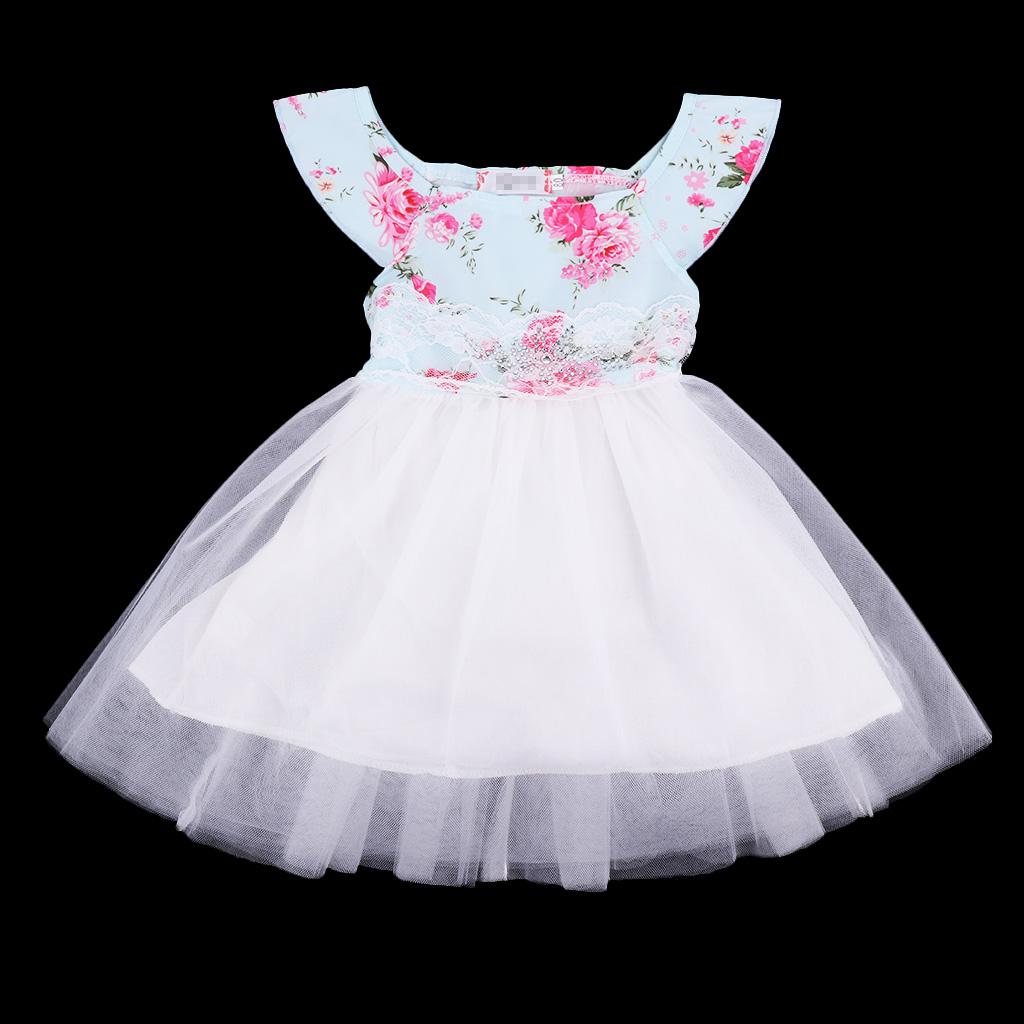 Summer Baby Girls Flower Sleeveless Princess Dress Party Skirts Clothes 2-6 Years
