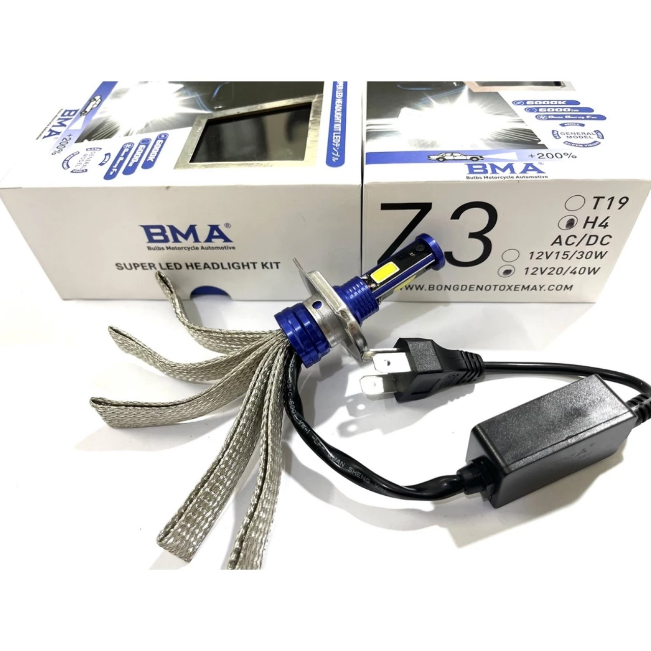 Đèn LED Pha Z3 - BMA 3 Tim Siêu Sáng Lắp như zin Cho Xe Máy, Ô Tô Bảo Hành 1 Năm