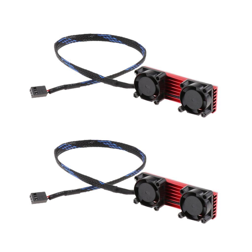 2x M.2  2280 PCIE SSD Heatsink Cooler Radiator Fin + Dual Cooling Fan