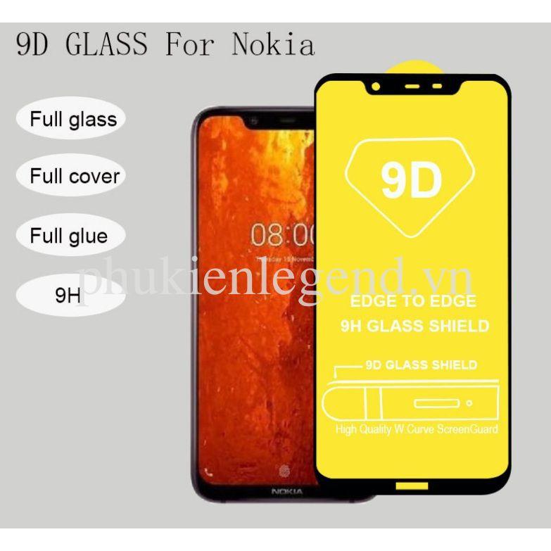 Tấm dán kính cường lực full màn hình 9D cho Nokia 8.1, Nokia X7, Nokia 6.1 Plus, Nokia X6