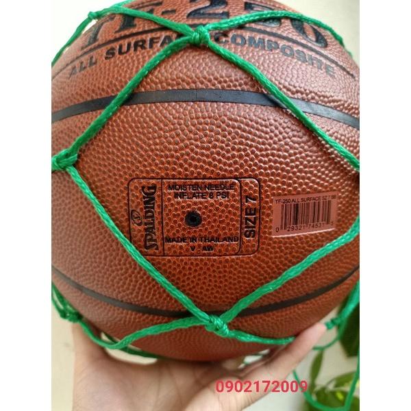 Bóng rổ Spalding TF 250 All Surface- Indoor/Outdoor- size 6 + Kim bơm bóng và túi lưới đựng bóng