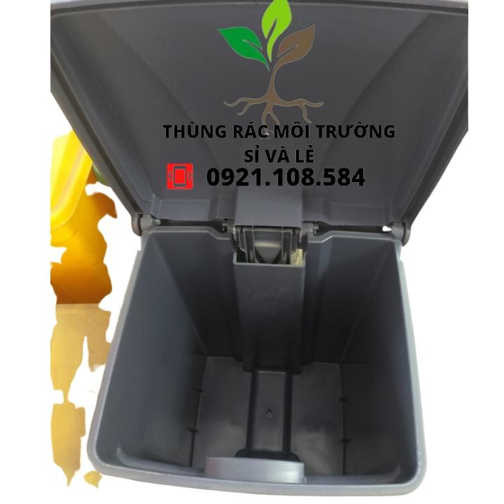 THÙNG RÁC NHỰA ĐẠP CHÂN 68L(XÁM,XANH LÁ,VÀNG)