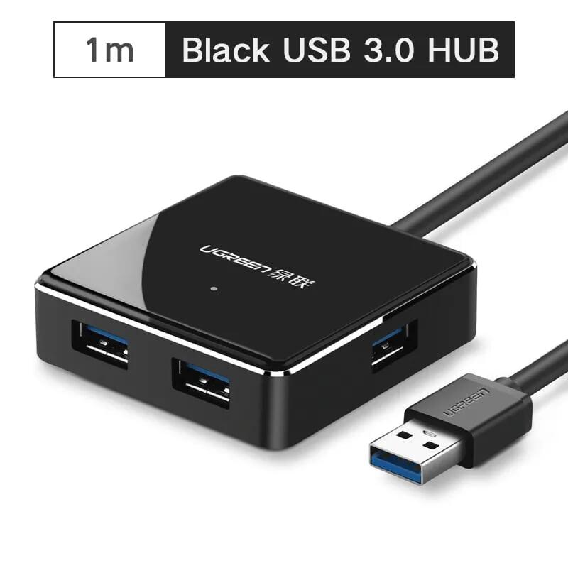 Ugreen UG20787US168TK 1M màu Đen Bộ chia HUB USB 3.0 sang 4 USB 3.0 hỗ trợ nguồn 5V - HÀNG CHÍNH HÃNG