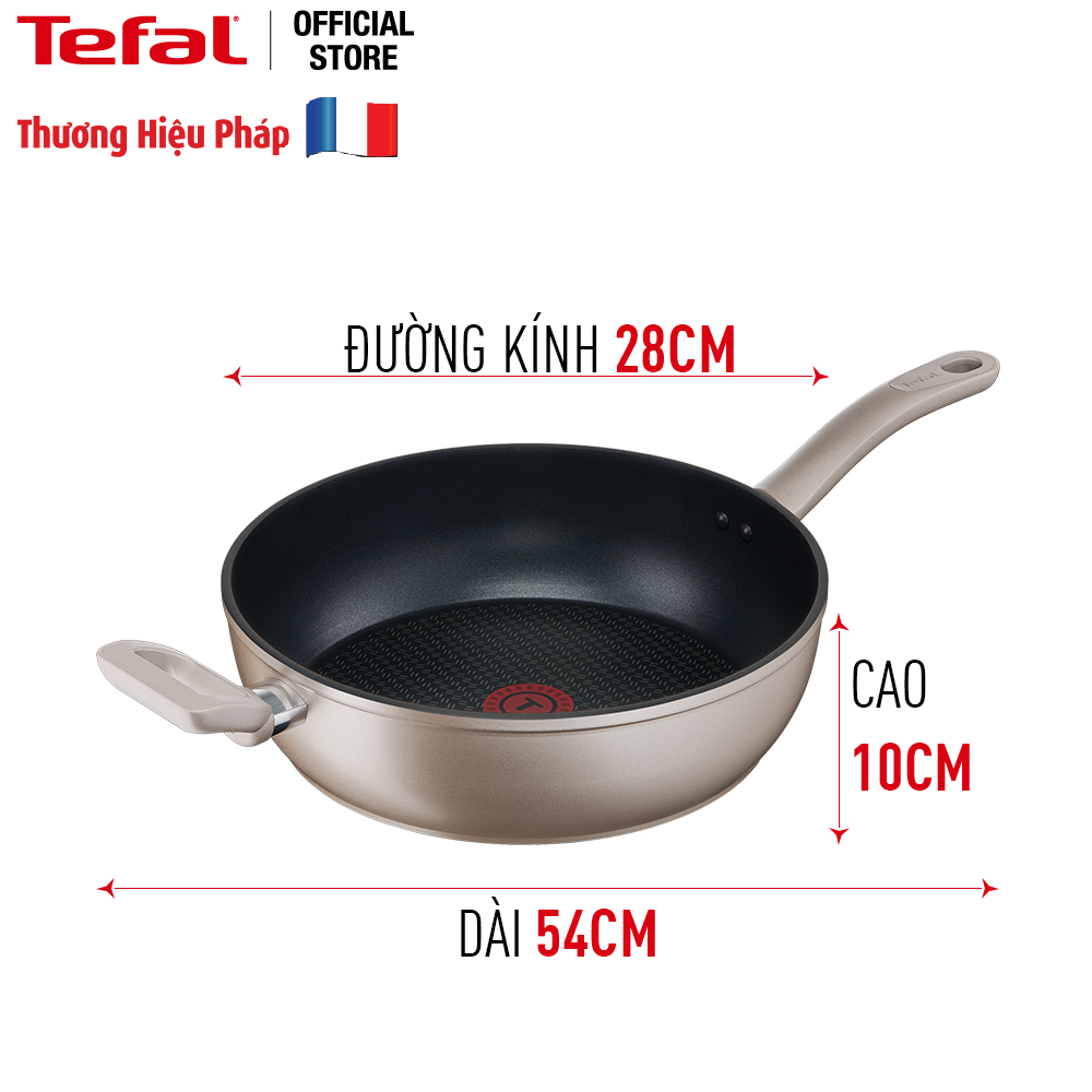 Chảo sâu lòng chống dính đáy từ Tefal Sensations 28cm dùng cho mọi loại bếp - Hàng chính hãng