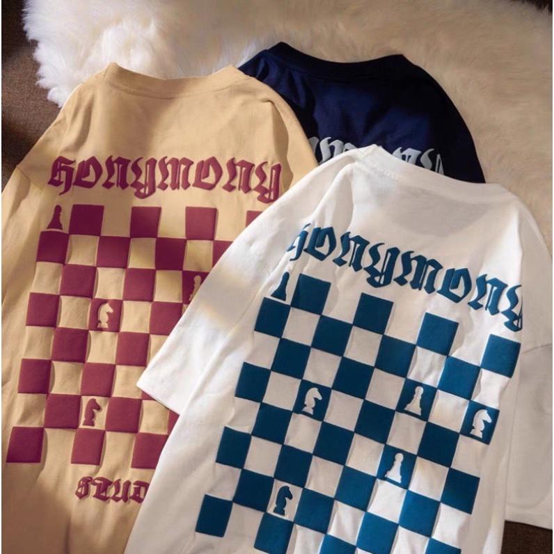 Áo thun tay lỡ form rộng - phông nam nữ cotton oversize - T shirt bàn cờ - 2N Unisex