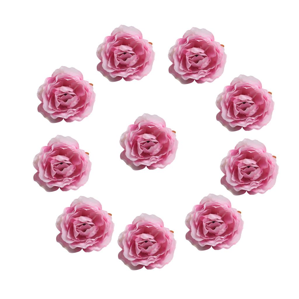 50pcs Artificial Silk Rose Flower Head DIY Wedding Party Decor Pink