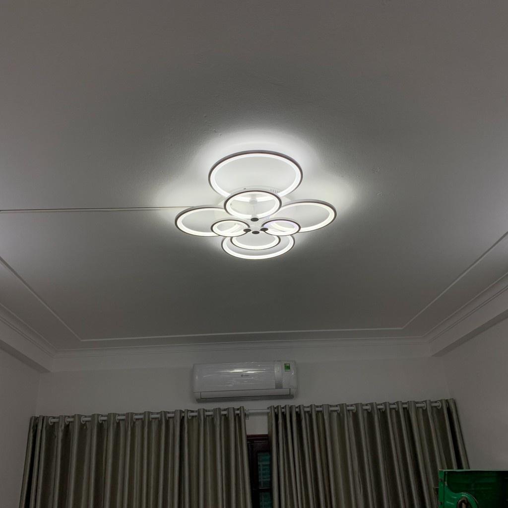 Đèn Mâm Led Ốp Trần 8 Cánh Hình Hoa Trang Trí Phòng Khách,Ngủ, Có Điều Khiển Từ Xa Phân Tầng 3 Chế Độ Ánh Sáng