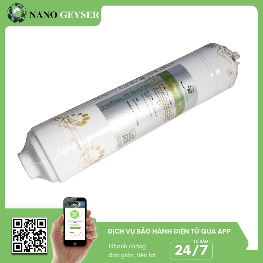 Lõi đúc máy lọc nước số 1, Lõi Sediment 5 Micron Nano Geyser, Dùng cho máy lọc nước RO lõi đúc, Geyser Slim, Karofi, Kangaroo, Sunhouse - Hàng Chính Hãng