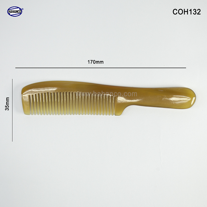 Lược sừng Mẫu tiêu chuẩn (Size: M - 17cm) COH132 - Lược xuất Nhật - Chăm sóc tóc