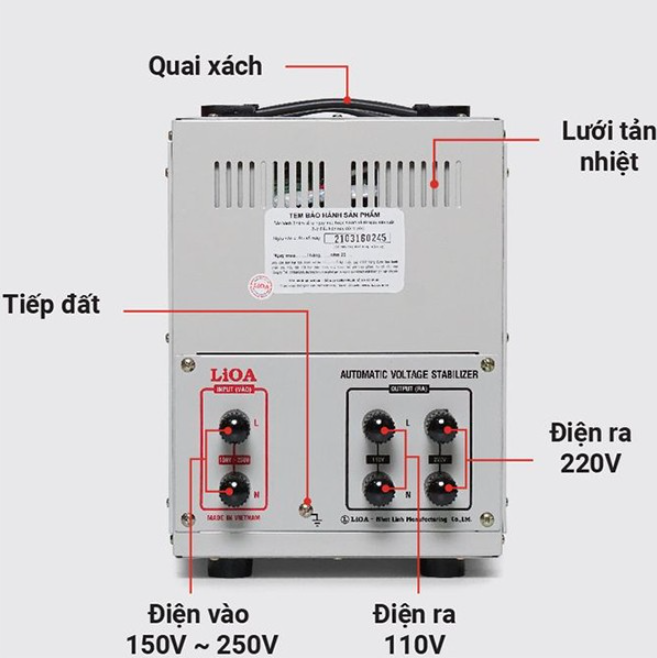 Ổn áp lioa 7.5kva model SH - 7500II