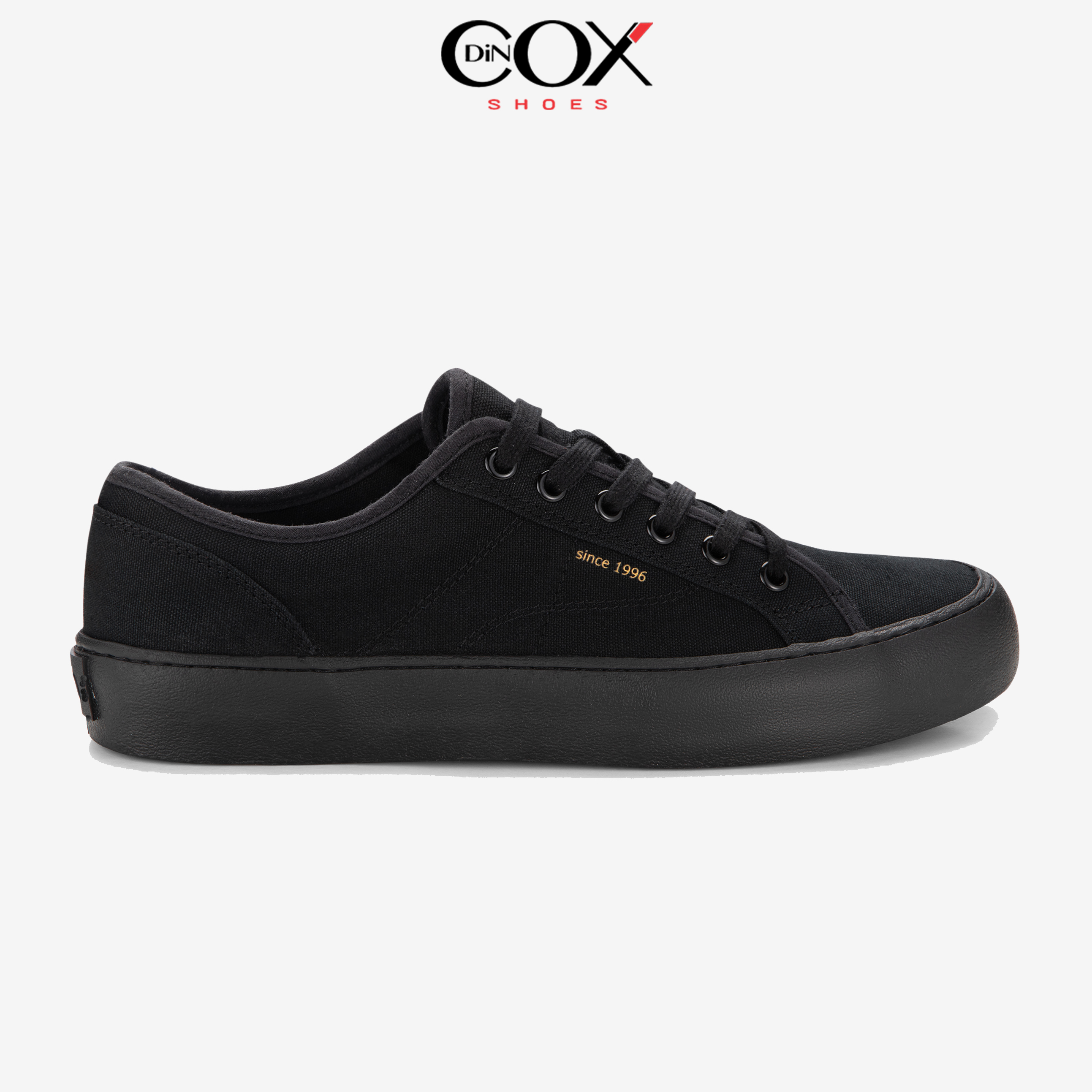 Giày Sneaker Vải Canvas Nam Nữ E18 Black Dincox