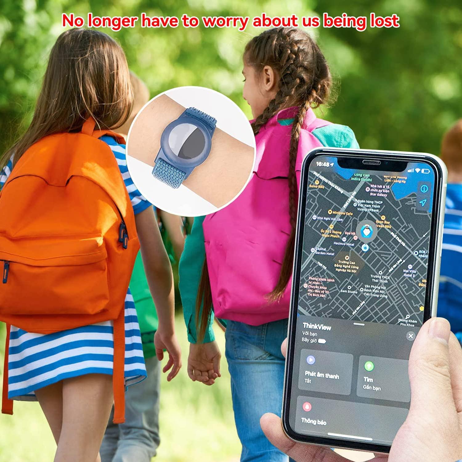 Airtag Children Nylon Watch Watch Anti-Lost, chống trầy xước Magic Magic để định vị vòng đeo tay theo dõi Airtag