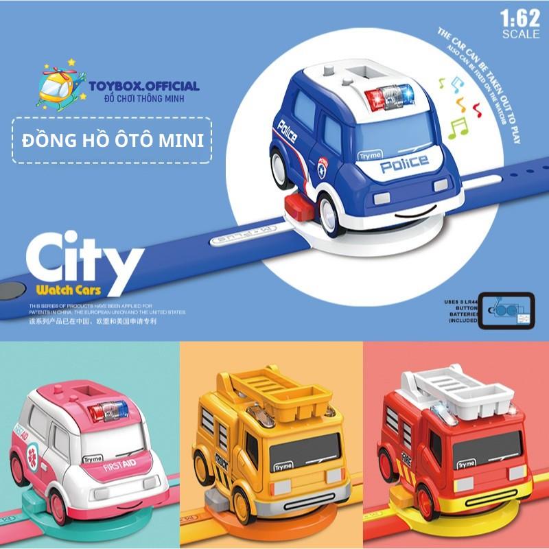 Đồng Hồ Đồ Chơi Cho Bé ToyBox, Đồng Hồ Trẻ Em 2in1 Tích Hợp ÔTô MiNi