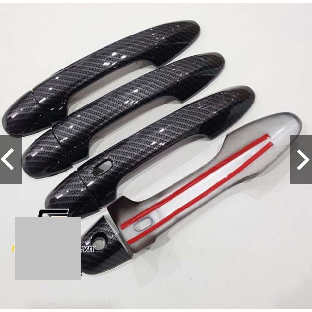 Ốp Tay nắm, Hõm Cửa carbon Xe Toyota Vios 2019- 2022 Mẫu Cacbon Hàng đẹp