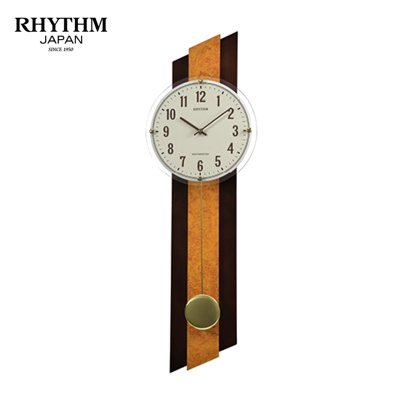 Đồng hồ treo tường Rhythm CMJ593NR06- Kt 22.8 x 71.0 x 8.5cm, 1.29kg. Vỏ gỗ, dùng PIN.