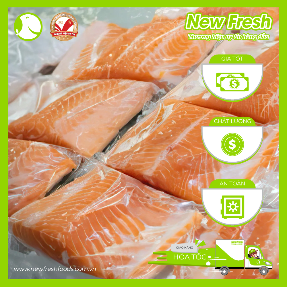 Cá Hồi Fillet Nauy Fillet Đông Lạnh Khay 1Kg