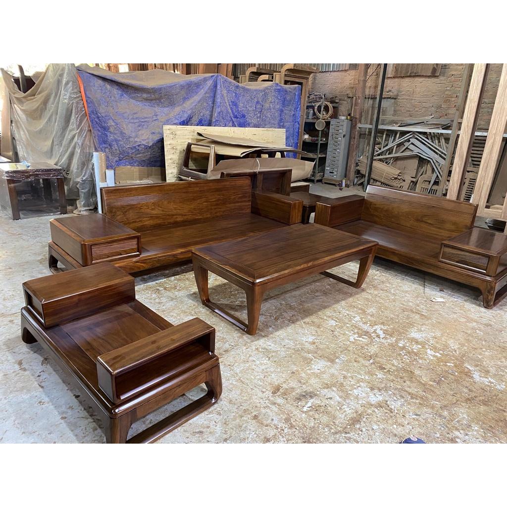 Bộ Sofa Phòng Khách Gỗ Tự Nhiên Cao Cấp Đã Bao Gồm Đệm