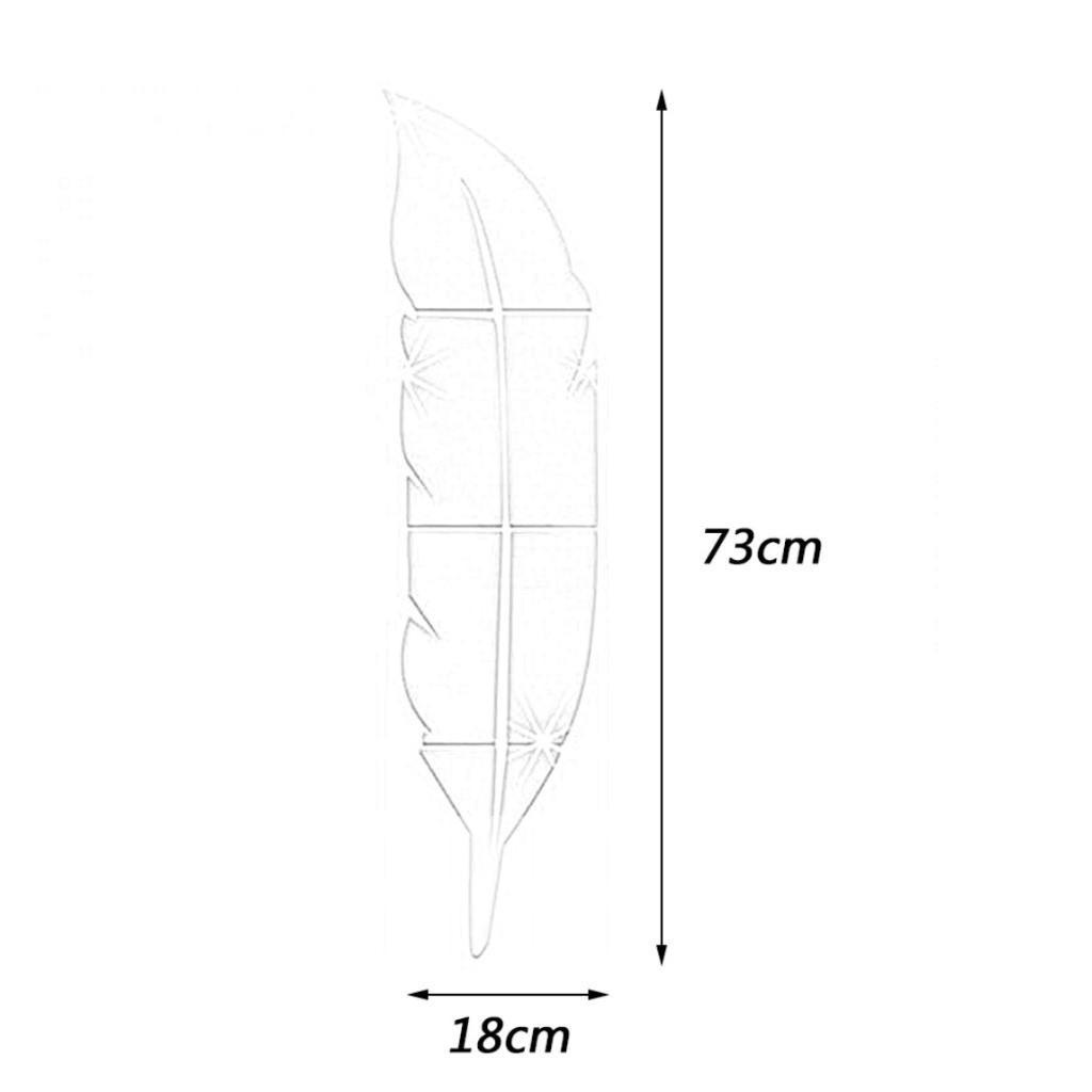 Miếng Dán Tường Hình Lông Vũ 3D Hiệu Ứng Gương