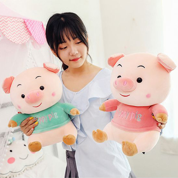 Gấu Bông Heo Happy Pig (35 Cm) Gb55 (Màu Hồng)