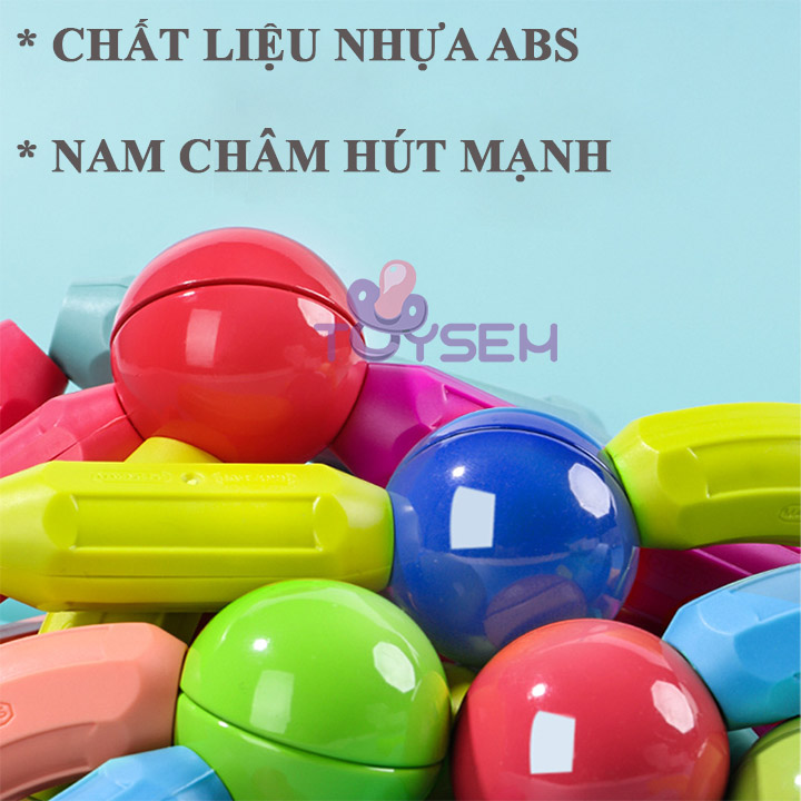 Đồ chơi xếp hình nam châm sáng tạo dành cho bé từ 3 tuổi 36 chi tiết - Đồ chơi lắp ghép xếp hình xây dựng kim tử tháp 3d - Quà tặng sinh nhật cho bé trai, bé gái cute