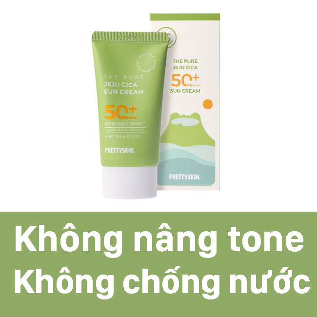 KEM CHỐNG NẮNG RAU MÁ THE PURE JEJU CICA SUN CREAM PRETTYSKIN