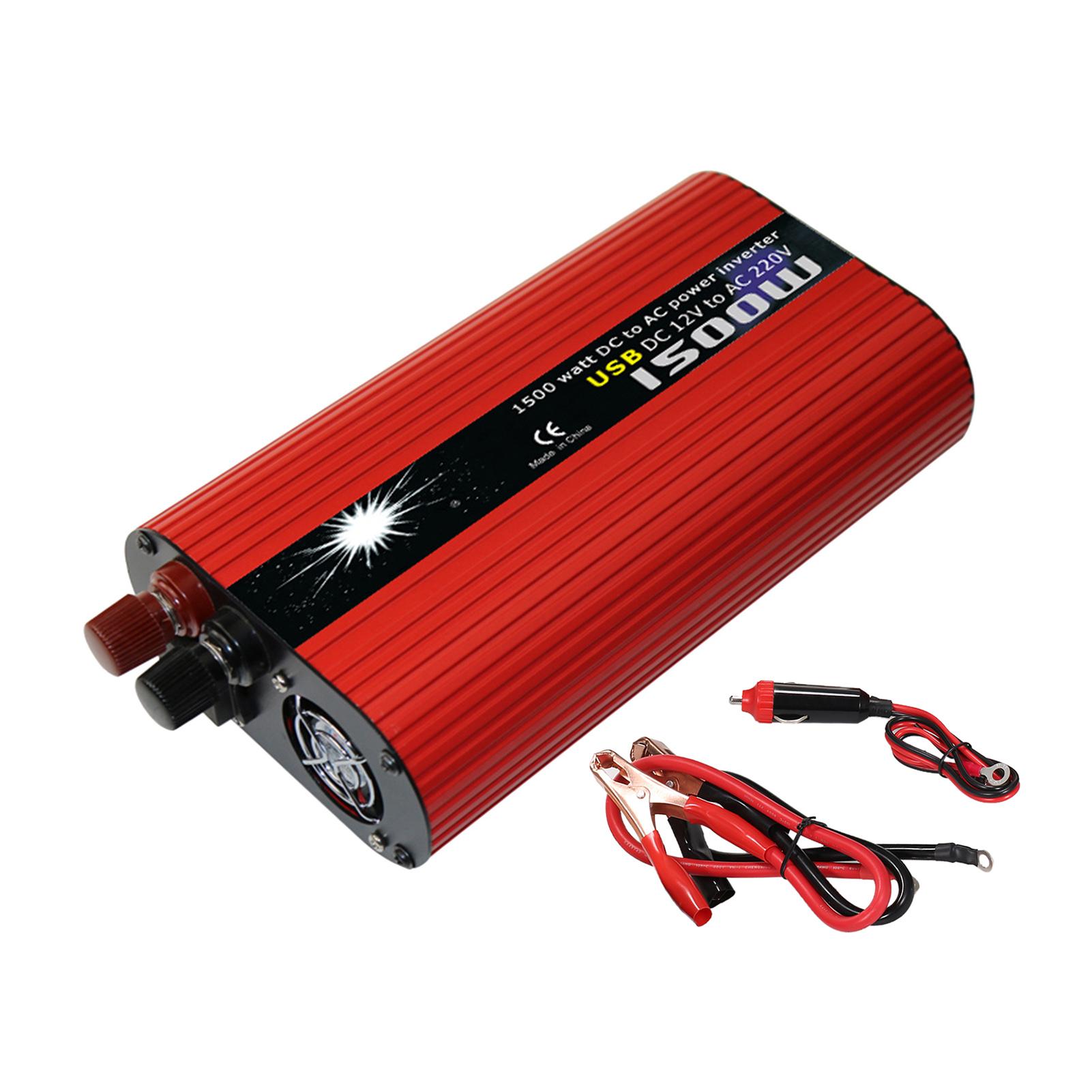 Solar Power Inverter Modified Sine Wave Power Inverter 2000W DC 12V to 100V-120V AC Power Inverter Dual USB Port for RV Car
