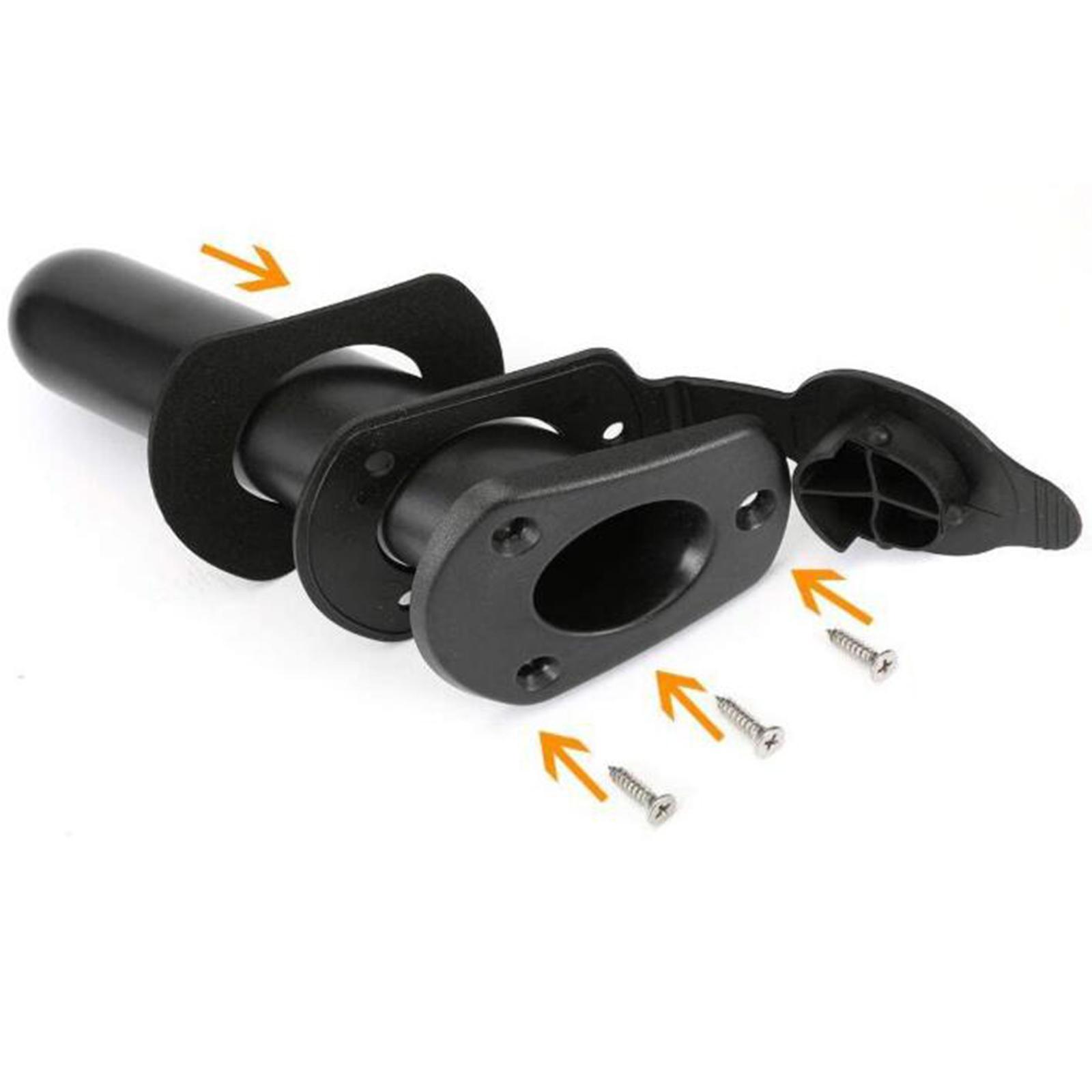 2Pcs Fishing Rod Holder Tube Black Fishing Pole Holder for Yacht Kayak Canoe