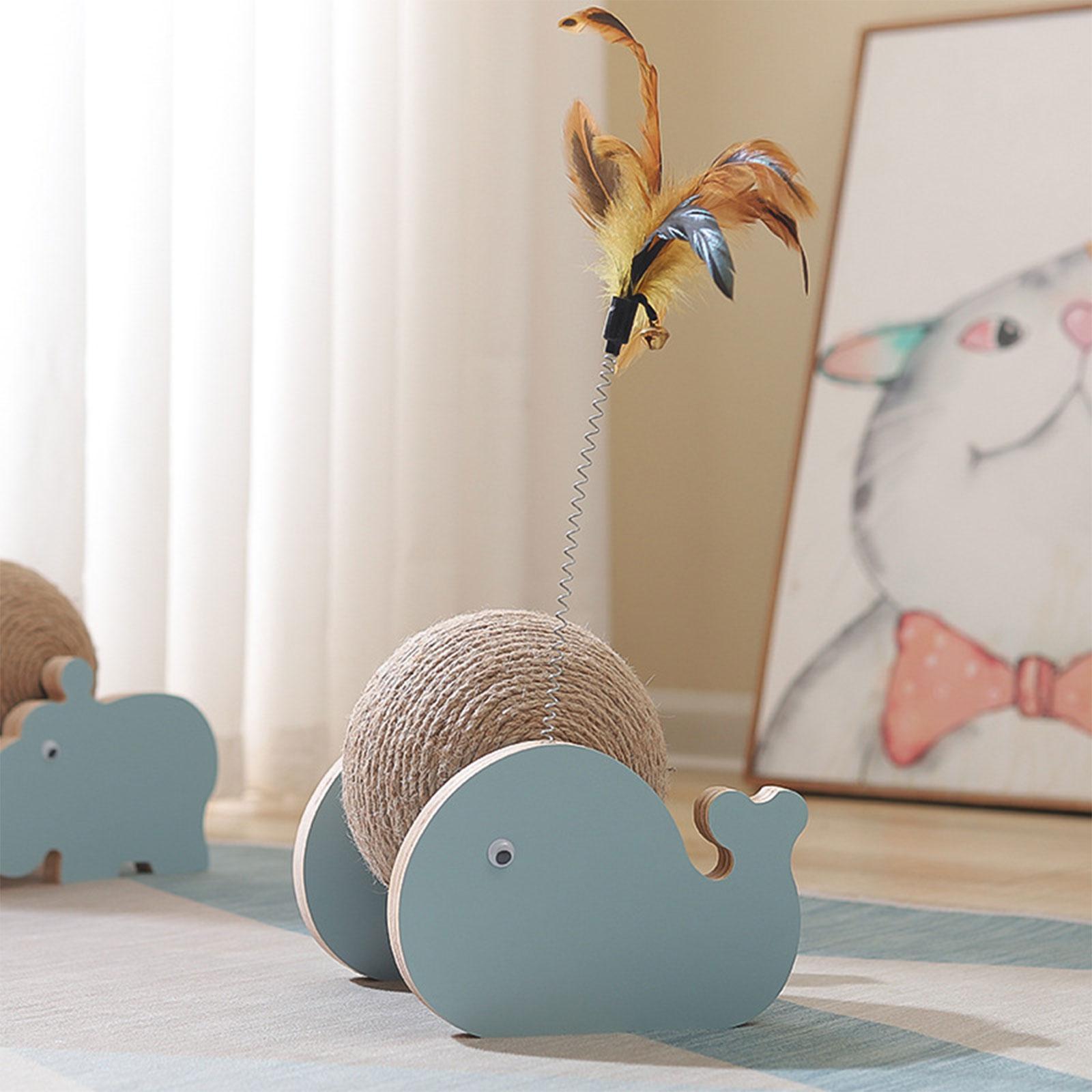 2Pcs Cat Scratching Ball Scratcher Toy Interactive Exercise Wooden Cats