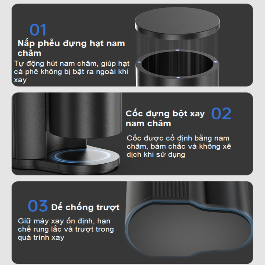 Máy xay hạt cà phê Espresso cầm tay, dùng pin thương hiệu Mỹ cao cấp HiBREW G5 MINI - Hàng chính hãng