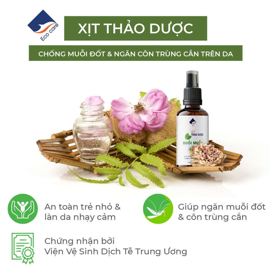 Xịt Thảo Dược Ecocare chữa muỗi đốt, ngăn côn trùng cắn 50ml