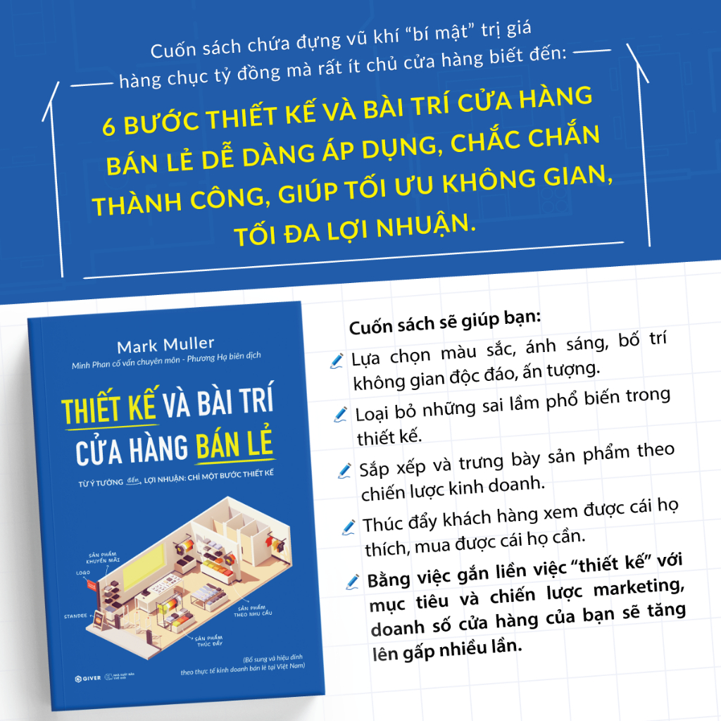 Sách - Thiết Kế Và Bài Trí Cửa Hàng Bán Lẻ - Từ Ý Tưởng Đến Lợi Nhuận - Chỉ Một Bước Thiết Kế - GIVER - NHBook