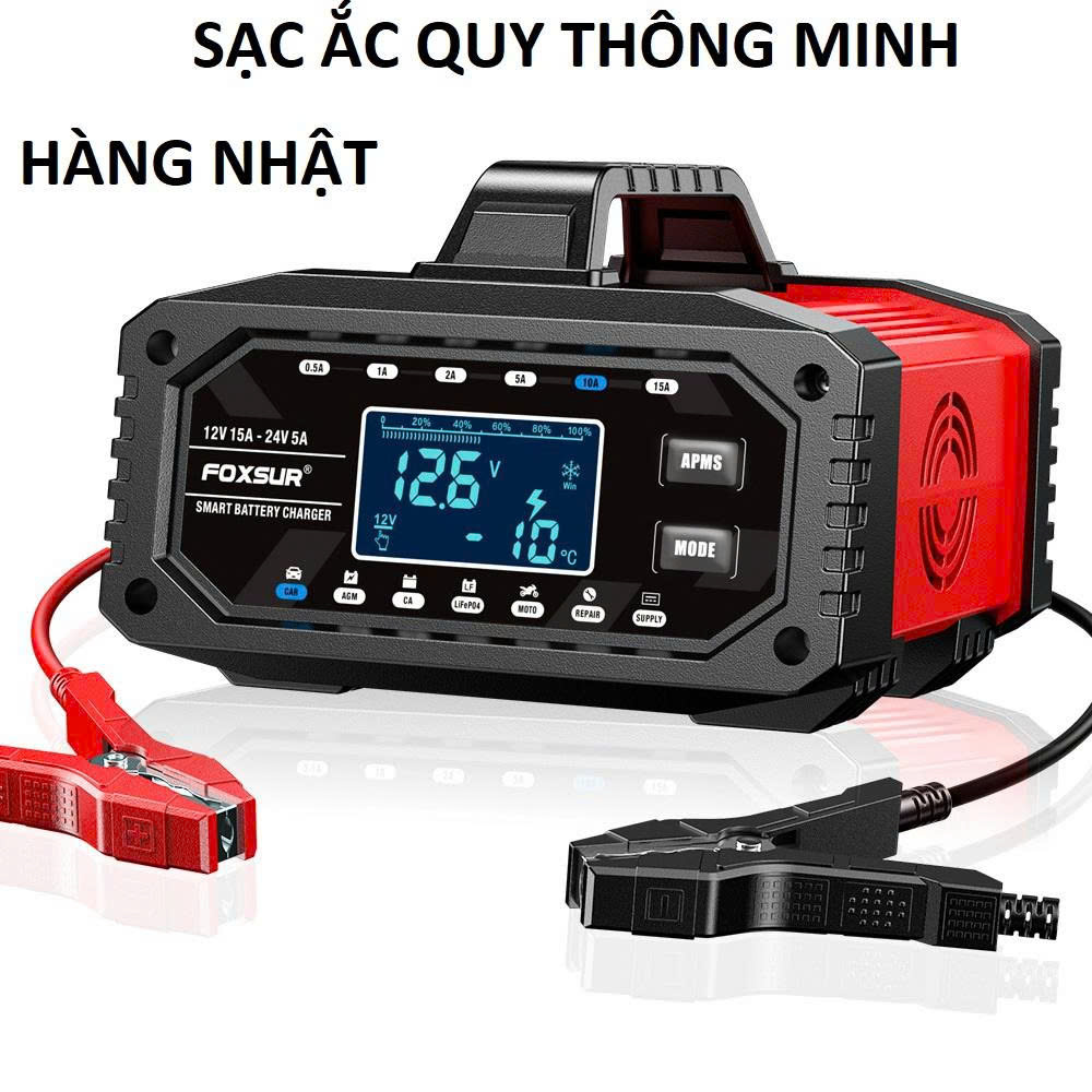 Máy Sạc Ắc Quy Foxsur Thế Hệ Mới 250AH – Sạc Nhanh, Siêu Bền, Khử Sunfat Tự Động