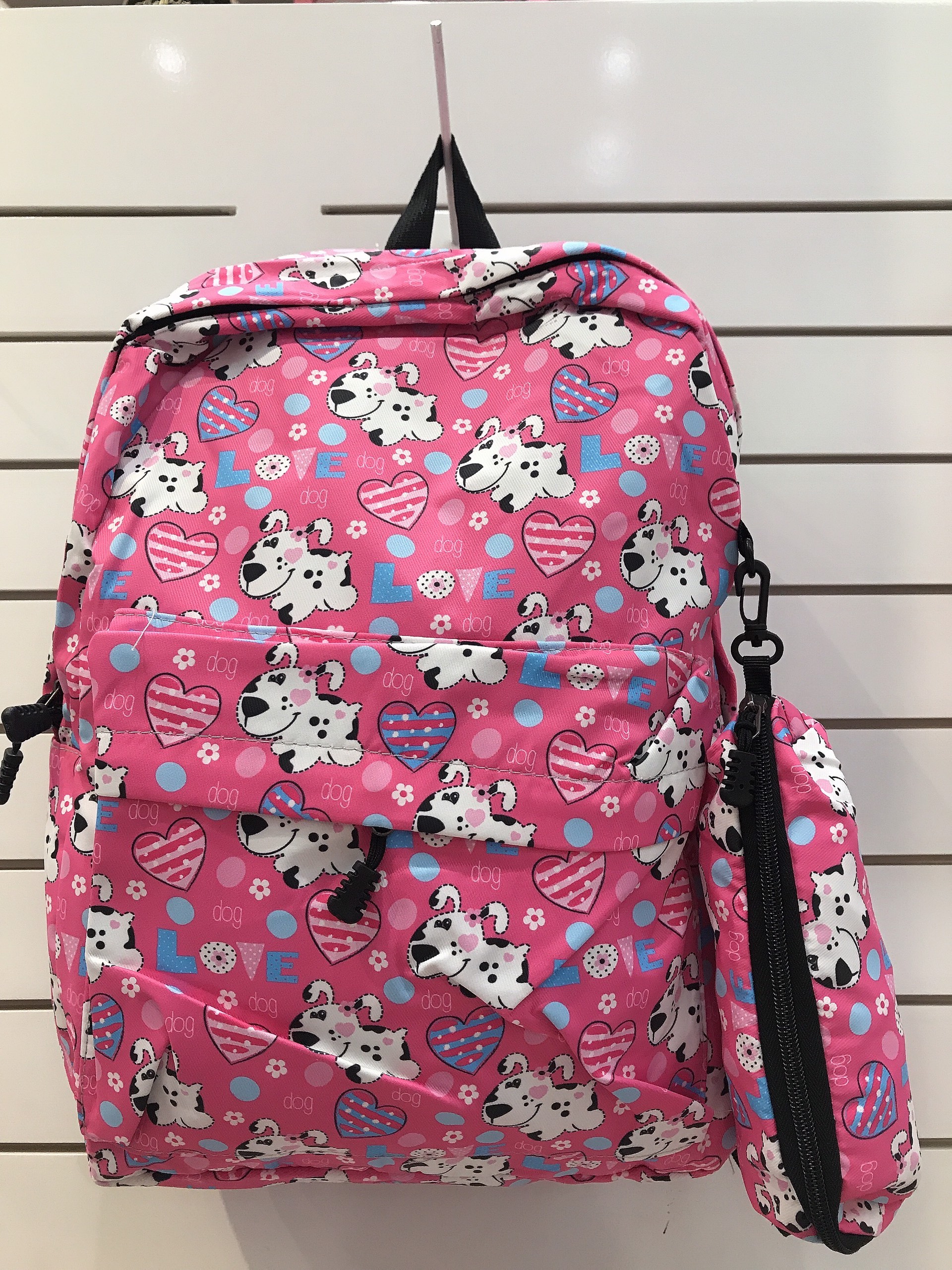 Balo Teen kèm bóp viết hình chó hồng siêu cute cho các bạn nữ - TT261001C