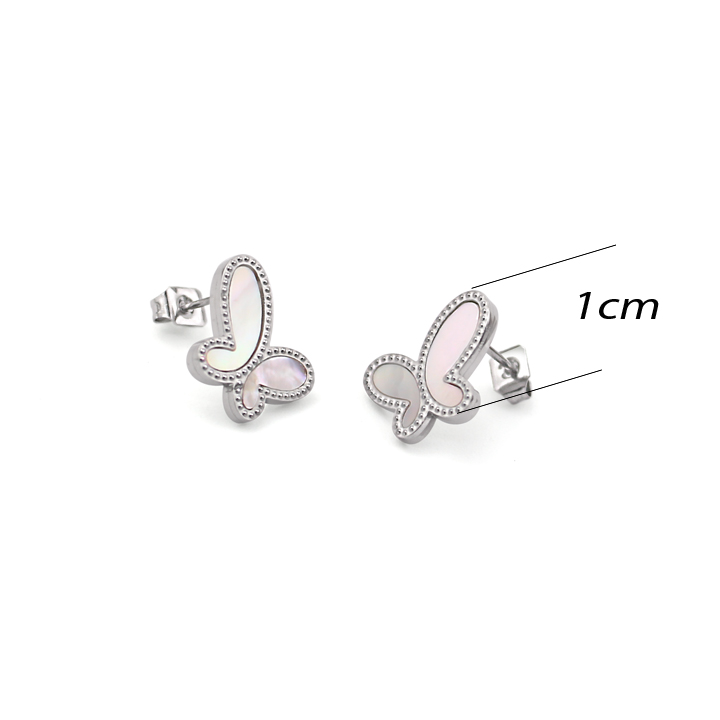 Bông tai titan hình bướm thời trang ver9 WBT598 Không đen không gỉ sét