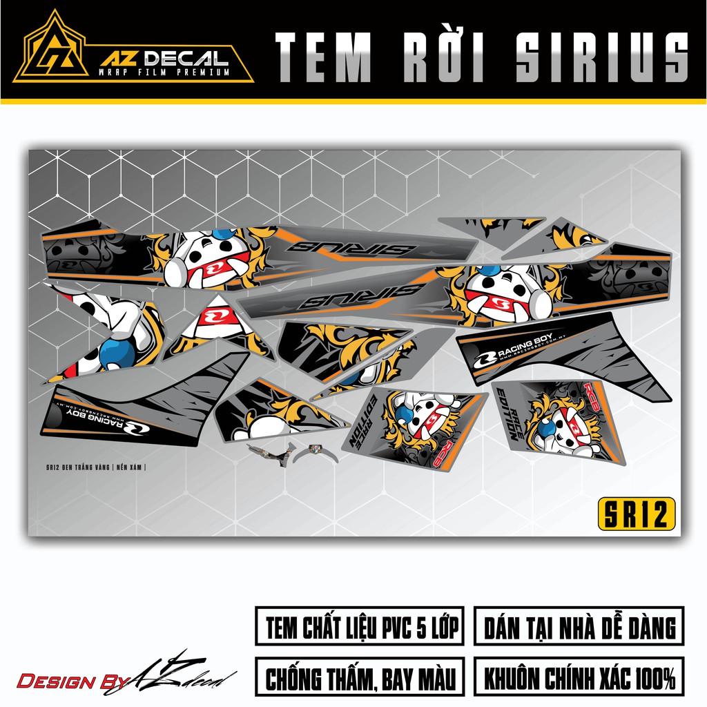 Tem Chế Xe Sirius RC Racing Boy | SR12 | Decal Rời Cắt Khuôn Sẵn Dễ Dán