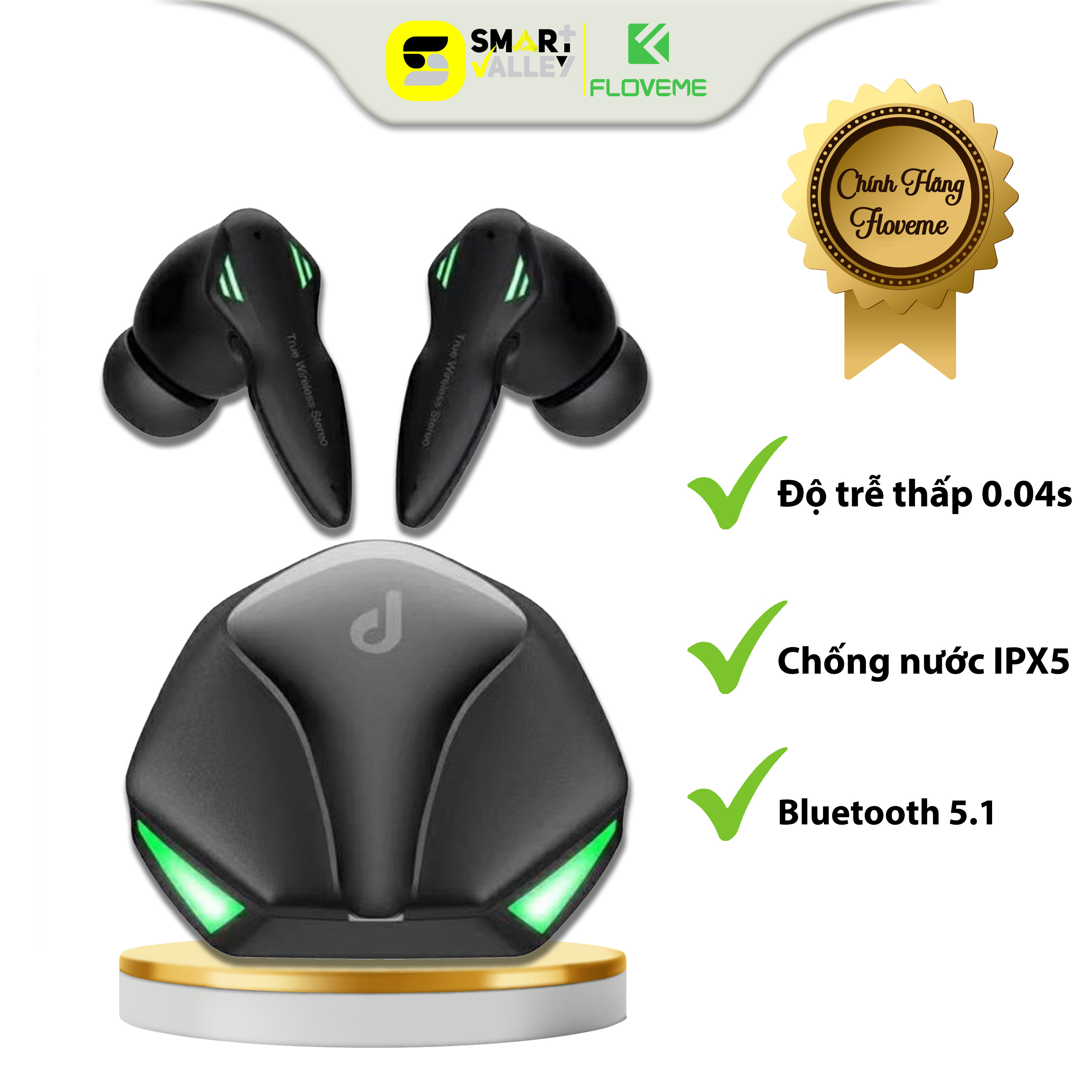 Tai Nghe Gaming không dây FLOVEME K86 TWS ,Bluetooth 5.1 - Pin cực trâu - Âm bass mạnh mẽ  - Có Mic - Độ Trễ Cực Thấp - Hàng Chính Hãng